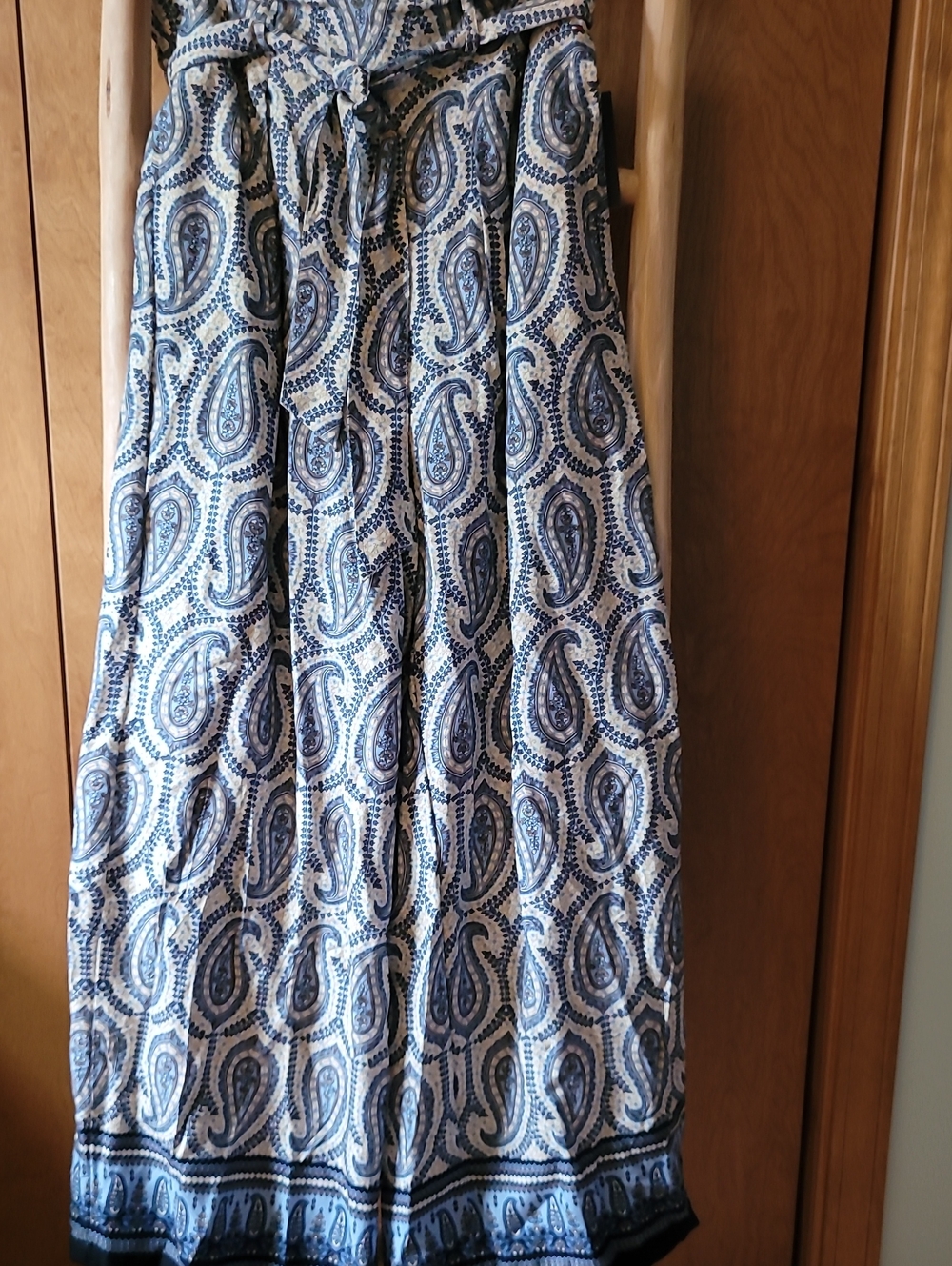Tommy Hilfiger Blue and White Paisley Wide Leg Pants